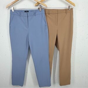 White House Black Market Lot of 2 Women’s size 6 Blue Tan Slim Ankle Pants WHBM